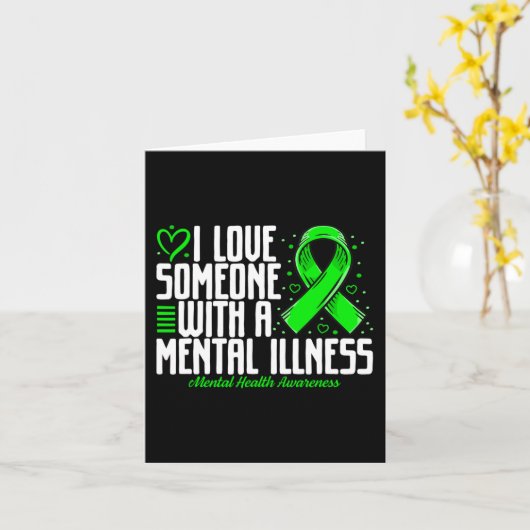 Ik hou van iemand met een psychische ziekte Mental Kaart (Gele Bloem)