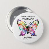 Ik hou van iemand met epilepsie ronde button 7,6 cm (Voorkant /achterkant)