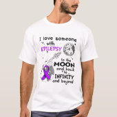 Ik hou van iemand met Epilepsy Bewustheid T-shirt (Voorkant)