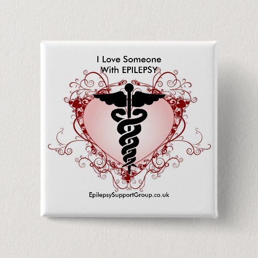 Ik hou van iemand met EPILEPSY Vierkante Button 5,1 Cm (Voorkant)