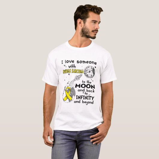 Ik hou van iemand met Ewings Sarcoma Awareness T-shirt (Voorkant volledig)
