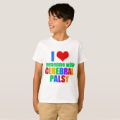 Ik hou van iemand met hersenverlamming Kinder T-shirt (Voorkant volledig)