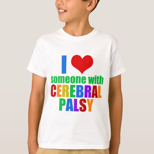 Ik hou van iemand met hersenverlamming Kinder T-shirt (Voorkant)