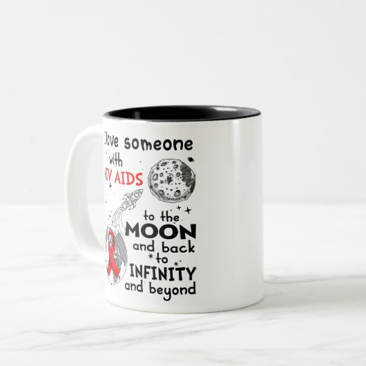 Ik hou van iemand met hiv Aids Awareness Tweekleurige Koffiemok (Voorkant links)