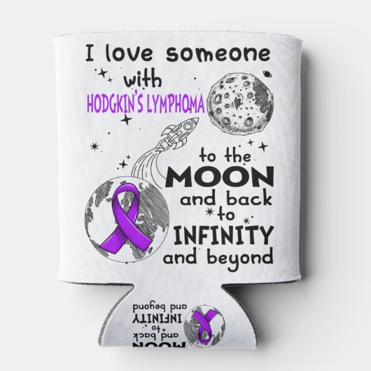 Ik hou van iemand met Hodgkin's Lymphoma Awareness Blikjeskoeler (Achterkant)