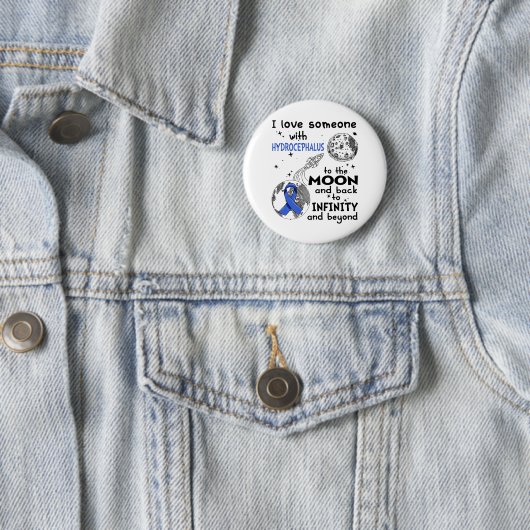 Ik hou van iemand met Hydrocephalus Awareness Ronde Button 5,7 Cm (In situ)