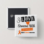 Ik hou van iemand met leukemie vierkante button 5,1 cm (Voorkant /achterkant)