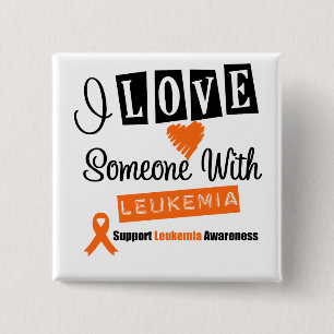 Ik hou van iemand met leukemie vierkante button 5,1 cm