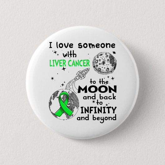Ik hou van iemand met Liver Cancer Awareness Ronde Button 5,7 Cm (Voorkant)