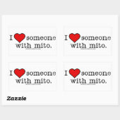 Ik hou van iemand met Mito Rechthoekige Sticker (Vel)