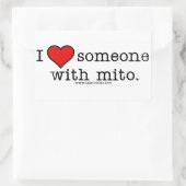 Ik hou van iemand met Mito Rechthoekige Sticker (Tas)
