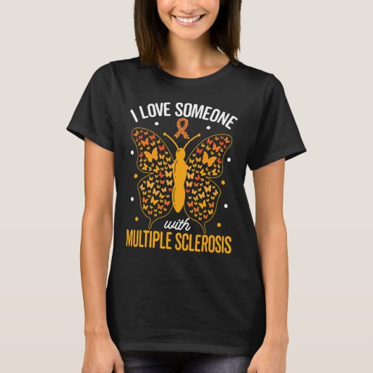 Ik hou van iemand met multiple sclerose multiple s t-shirt (Voorkant)