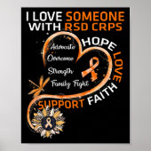 Ik hou van iemand met RSD CRPS Awareness Dragonfly Poster (Voorkant)