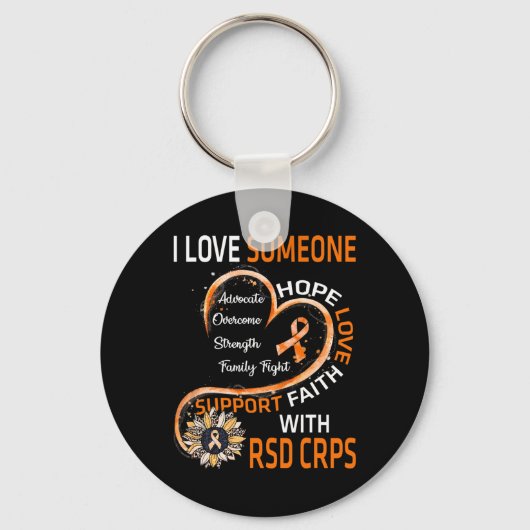 Ik hou van iemand met RSD CRPS Awareness Sunflower Sleutelhanger (Voorkant)