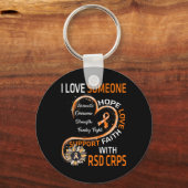 Ik hou van iemand met RSD CRPS Awareness Sunflower Sleutelhanger (Voorkant)