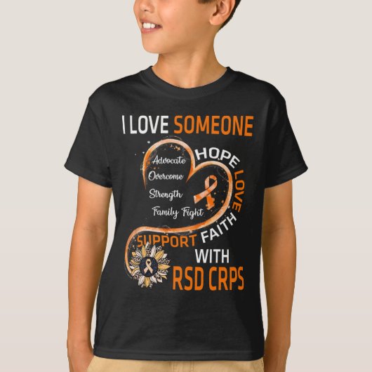 Ik hou van iemand met RSD CRPS Awareness Sunflower T-shirt (Voorkant)