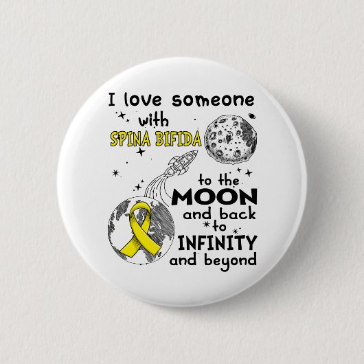 Ik hou van iemand met Spina Bifida Awareness Ronde Button 5,7 Cm (Voorkant)