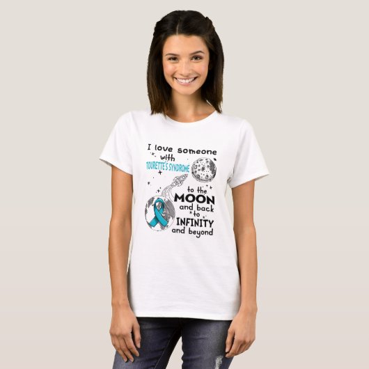Ik hou van iemand met Tourette's Syndrome Awarenes T-shirt (Voorkant volledig)