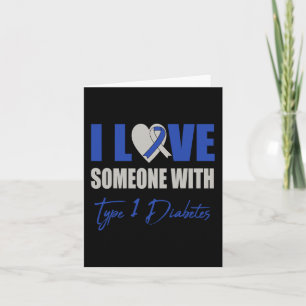 Ik hou van iemand met type 1 diabetes, blauw kaart