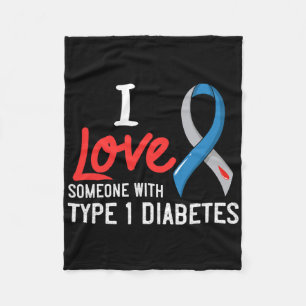 Ik hou van iemand met type 1 diabetes gift Diabeti Fleece Deken