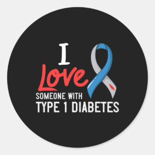Ik hou van iemand met type 1 diabetes gift Diabeti Ronde Sticker