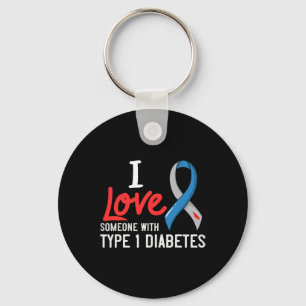 Ik hou van iemand met type 1 diabetes gift Diabeti Sleutelhanger
