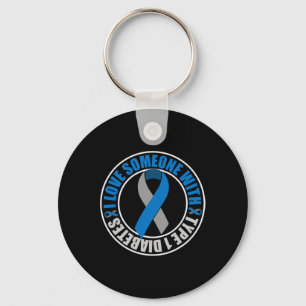 Ik hou van iemand met type 1 diabetes sleutelhanger