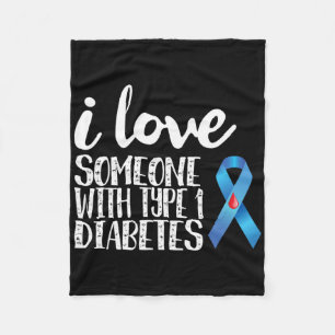 Ik hou van iemand met type 1 diabetes voorlichting fleece deken