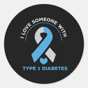 Ik hou van iemand met type 1 diabetes voorlichting ronde sticker