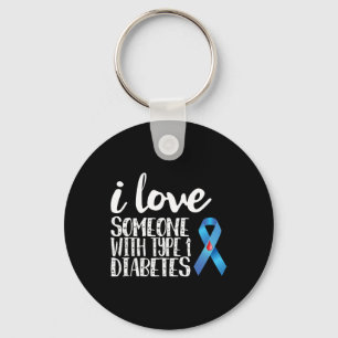 Ik hou van iemand met type 1 diabetes voorlichting sleutelhanger