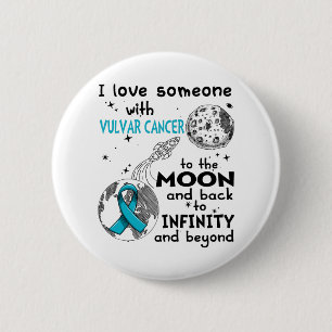 Ik hou van iemand met Vulvar Cancer Awareness Ronde Button 5,7 Cm
