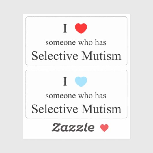 Ik hou van iemand Selectief Mutisme Vinyl Sticker (Vel)