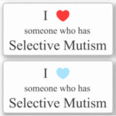 Ik hou van iemand Selectief Mutisme Vinyl Sticker (Voorkant)