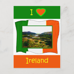 Ik hou van Ierland Flag Kerry Ireland WhiteBackgro Briefkaart
