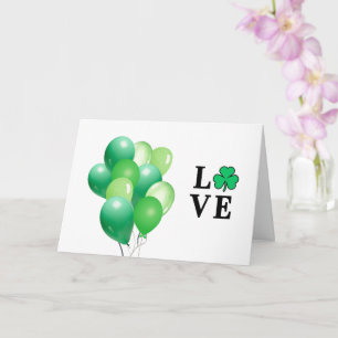 Ik hou van Ierland Green Balloon Modern Elegant Kaart