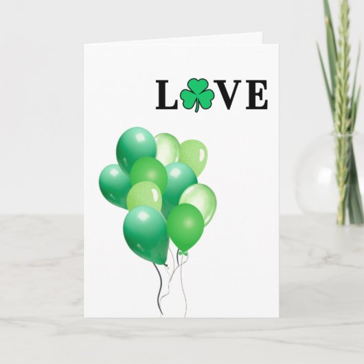 Ik hou van Ierland Green Balloon Modern Elegant Kaart (Voorkant)
