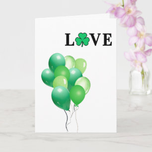 Ik hou van Ierland Green Balloon Modern Elegant Kaart