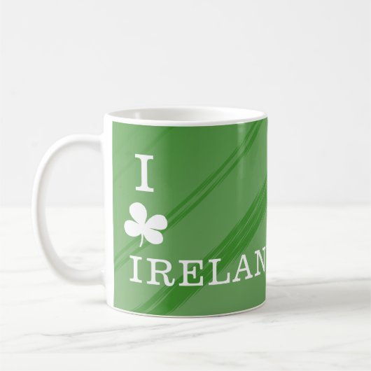 Ik hou van Ierland Green Pattern Koffiemok (Links)