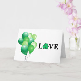 Ik HOU van Ierland Groene Ballon Modern Elegant Kaart