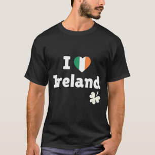 Ik hou van Ierland - Ierse vlag Hart & Klaver T-shirt