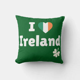 Ik hou van Ierland - Ierse vlag Hart & Shamrock Kussen