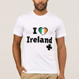 Ik hou van Ierland Ierse Vlag Hart & Shamrock (Zwa T-shirt