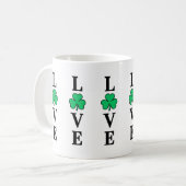 Ik hou van Ierland Shamrock Clover Leaf Simple Ele Koffiemok (Voorkant links)