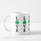 Ik hou van Ierland Shamrock Clover Leaf Simple Ele Koffiemok (Links)