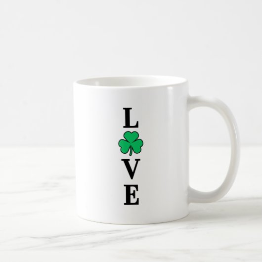Ik hou van Ierland Shamrock Clover Leaf Simple Ele Koffiemok (Rechts)