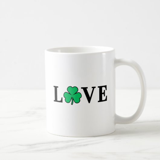 Ik hou van Ierland Shamrock Clover Leaf Simple Ele Koffiemok (Rechts)