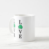 Ik hou van Ierland Shamrock Clover Leaf Simple Ele Koffiemok (Voorkant links)
