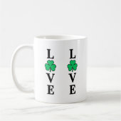 Ik hou van Ierland Shamrock Clover Leaf Simple Ele Koffiemok (Links)