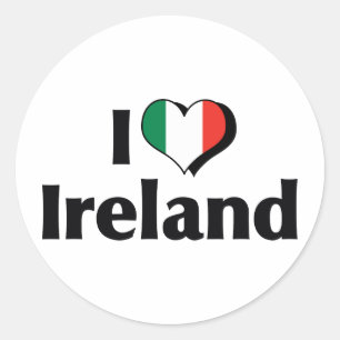 Ik hou van Ierland Vlag Ronde Sticker
