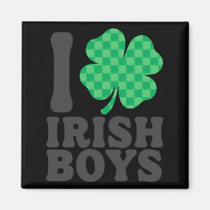 Ik hou van Ierse jongens Funny Shamrock St Patrick Magneet